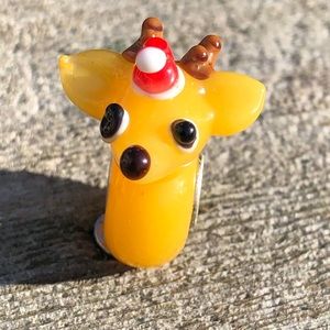 Deer Xmas hat charm bead necklace bracelet